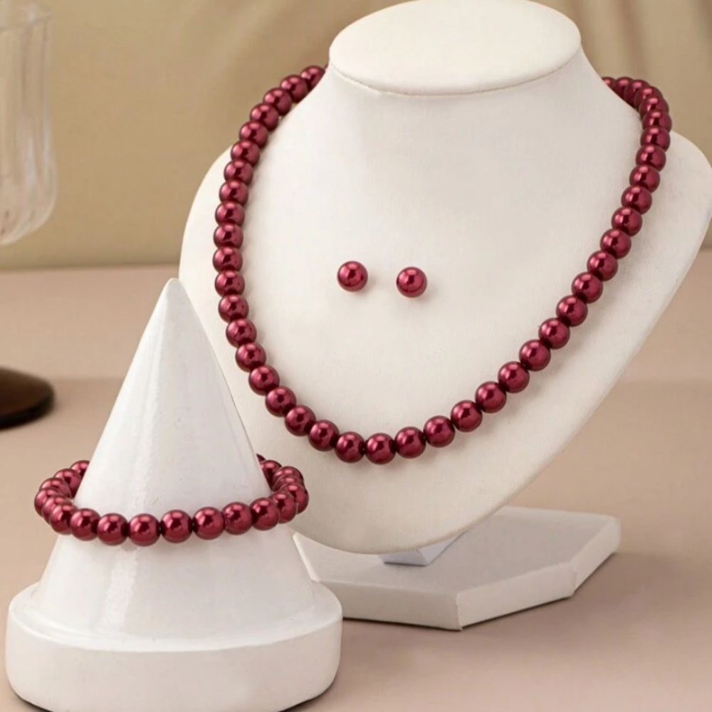 3for$20 HUGE DEAL 4pcs Faux Pearl Beaded Necklace Bracelet Earrings Jewelry set